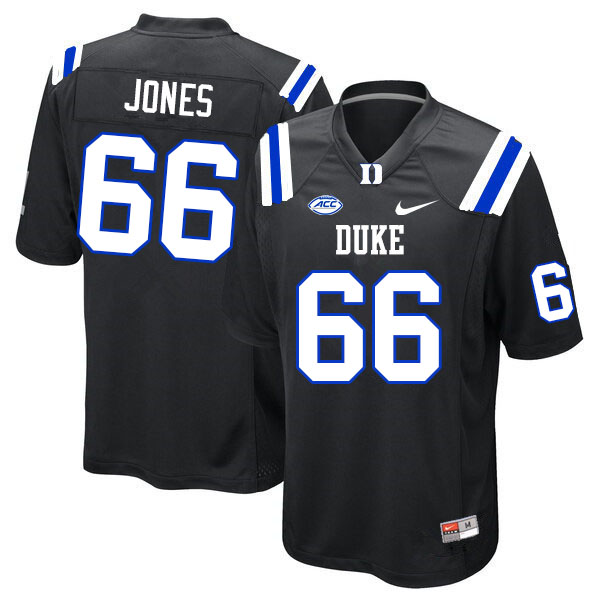Men #66 Andrew Jones Duke Blue Devils College Football Jerseys Sale-Black